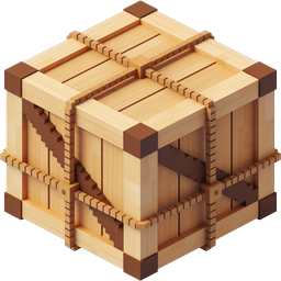 Isometric Wooden Crate Icon - 3D Shipping Box Design