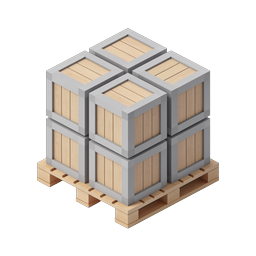 Icono de cajas de envío de madera sobre palé - 3D isométrico