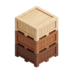 Stacked Wooden Crates Icon | Isometric Shipping Boxes