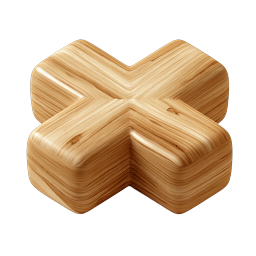 ไอคอน 3D ไม้กางเขน - สัญลักษณ์ X แบบสมจริง