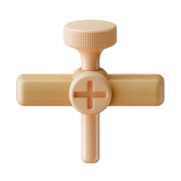 Wooden Cross Screw 3D Icon - Craft & DIY Tool