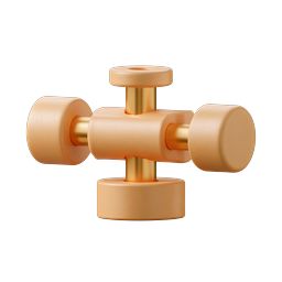 Wooden Toy Cross 3D Icon | Playful Wooden Object