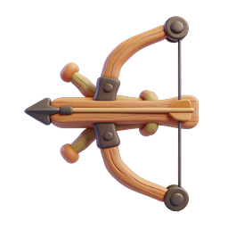 Wooden Crossbow 3D Icon | Medieval Weapon Graphic