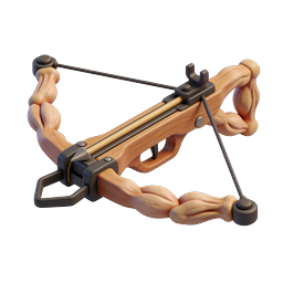 Wooden Crossbow 3D Icon - Medieval Ranged Weapon