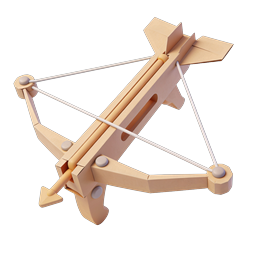 Wooden Crossbow 3D Icon for Medieval & Fantasy Themes