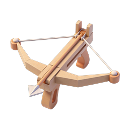 Wooden Crossbow 3D Icon - Medieval Weapon Design