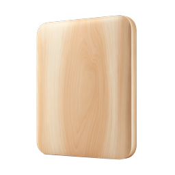 Wooden Cutting Board 3D Realistic Icon for Kitchen Design