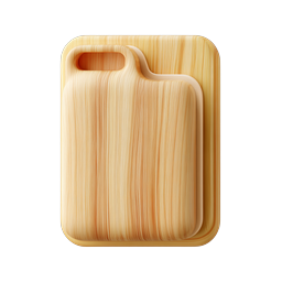 Wooden Cutting Board Icon | Realistic 3D Kitchen Icon