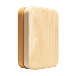 Wooden Cutting Board Icon - Realistic 3D Kitchen Asset