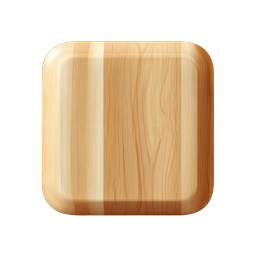 Realistic Wooden Cutting Board Icon - Kitchen Essentials
