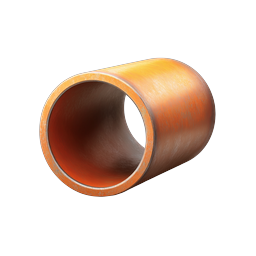 Realistic Wooden Cylinder Tube Icon - 3D Render