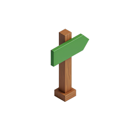 Wooden Directional Signpost Icon - Isometric 3D