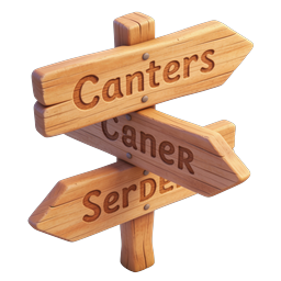 Wooden Directional Signpost Icon for Navigation