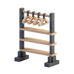 Wooden Display Rack Shelf Icon | 3D Isometric