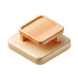 Wooden Display Tray Icon - 3D Isometric Platform