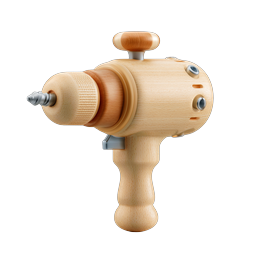 Wooden Drill Toy 3D Icon | Cute Tool Illustration