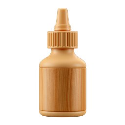 Wooden Dropper Bottle Icon - Realistic 3D Craft Supply