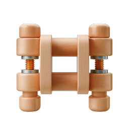 Wooden Dumbbell Fitness Icon - Realistic 3D Design