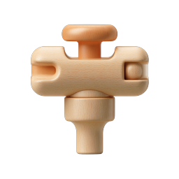 Wooden Faucet Handle Realistic 3D Icon