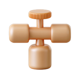 Wooden Faucet Icon | Realistic 3D Plumbing Tap Design