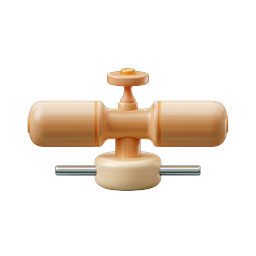 Wooden Faucet Icon - Realistic 3D Plumbing Tap Design