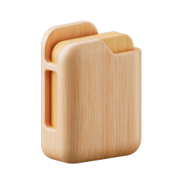 Wooden File Holder Icon - Realistic 3D Document Organizer