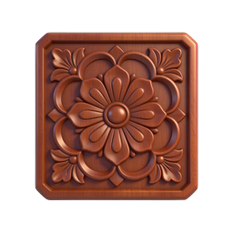 Ornate Wooden Floral Carving Decorative Panel Icon