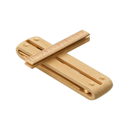 Wooden Folding Ruler Icon - Realistic 3D Carpentry Tool