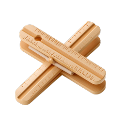 Wooden Folding Ruler Icon - Realistic 3D Render