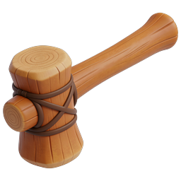 Icona del martelletto in legno - Simbolo della corte e della legge in 3D