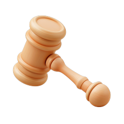 Holzhammer Icon - Justiz- & Rechtssymbol 3D Render