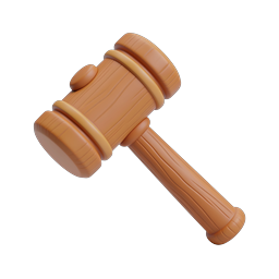 Wooden Gavel Icon for Legal and Judicial Use