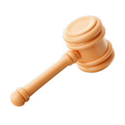 3D-Ikone Holzhammer - Symbol für Justiz & Recht