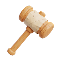 Wooden Gavel 3D Icon for Legal & Justice Themes