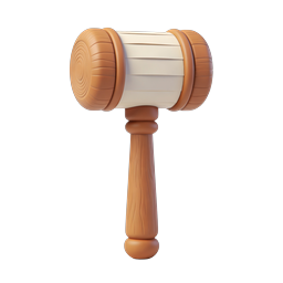 Wooden Gavel 3D Icon | Legal & Auction Symbol