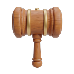 Wooden Gavel Icon - Justice & Law Symbol
