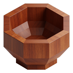 Wooden Geometric Octagonal Bowl Icon