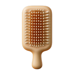 Wooden Hair Brush Icon - Realistic 3D Beauty Tool