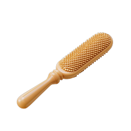 Wooden Hair Brush 3D Icon for Beauty & Grooming