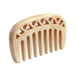 木制梳子3D图标 - 适用于美发设计