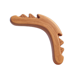 Wooden Hair Comb 3D Icon - Natural Grooming Tool