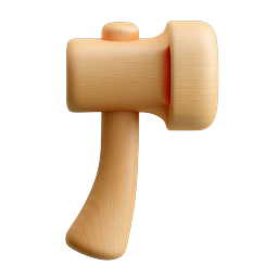 Wooden Hammer Icon - Tool & Construction Design