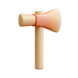 Wooden Hammer 3D Icon | Construction Tool