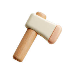 Stylish Wooden Hammer Icon for DIY and Construction Use