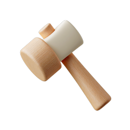 Holzhammer-Icon für Heimwerker- und Rechtszwecke