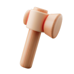 Wooden Hammer Icon - Tool & Construction Symbol