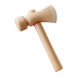 Wooden Hammer Icon - Realistic Carpenter Tool