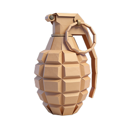 Wooden Low-Poly Hand Grenade 3D Icon