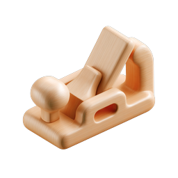 Wooden Hand Plane Icon - 3D Carpentry Tool