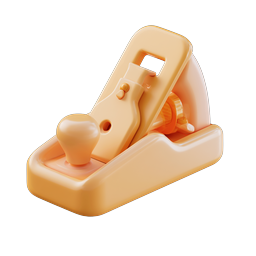 Woodworking Hand Plane 3D Icon | Clay Style Tool Design